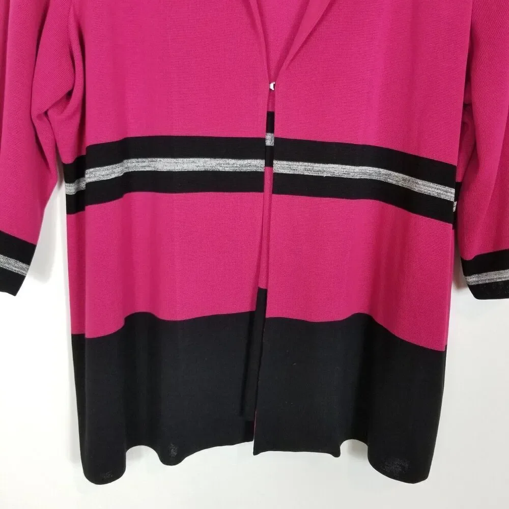 Misook Women Plus Knit Jacket‎ Size 2X Side Slit  African Violet Lagenlook